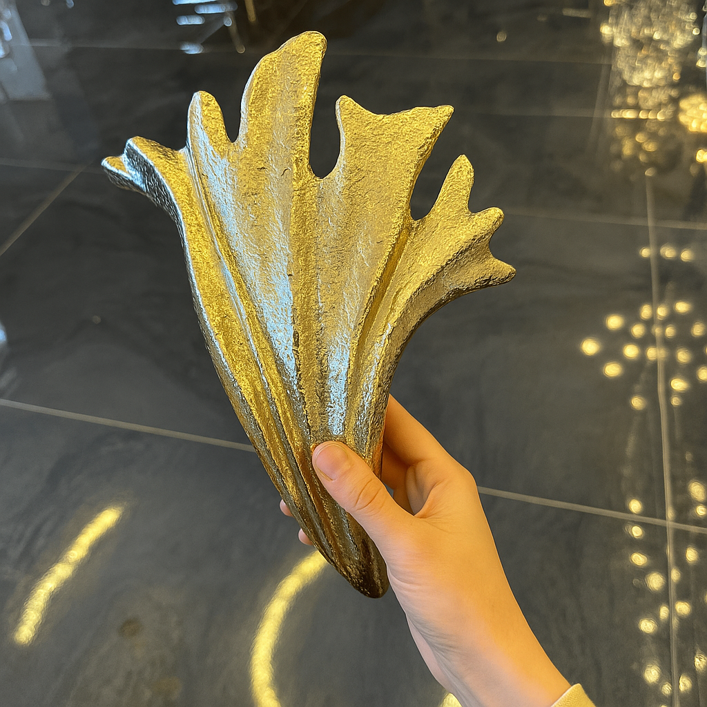 Gold Leaf Wall Sconce – Nature-Inspired Sculptural Light Fixture for Hallways, Living Spaces & Boutique Interiors