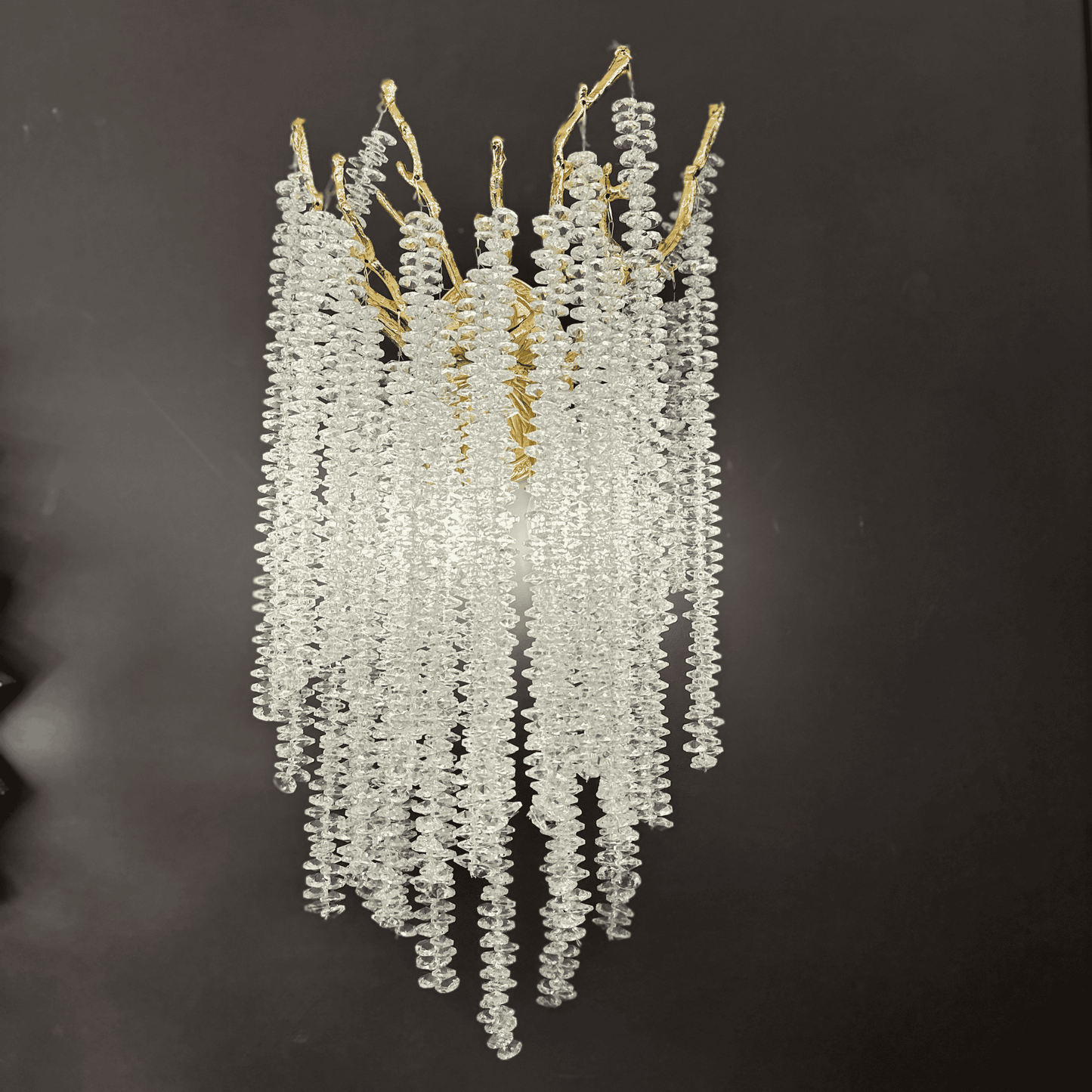 Gold Branch Crystal Wall Sconce – Nature-Inspired Luxury Light Fixture for Hallways, Bedrooms, Living rooms, Hallways, Hotels, Salons