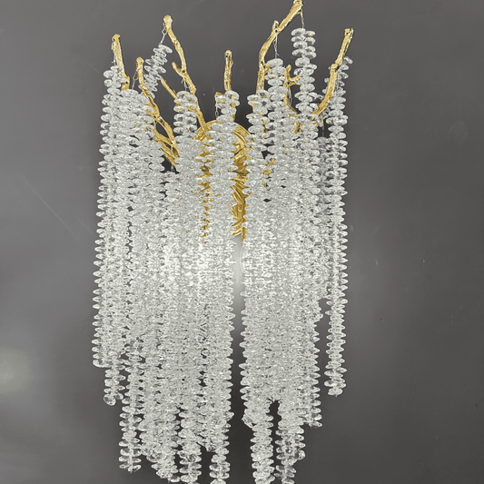 Gold Branch Crystal Wall Sconce – Nature-Inspired Luxury Light Fixture for Hallways, Bedrooms, Living rooms, Hallways, Hotels, Salons