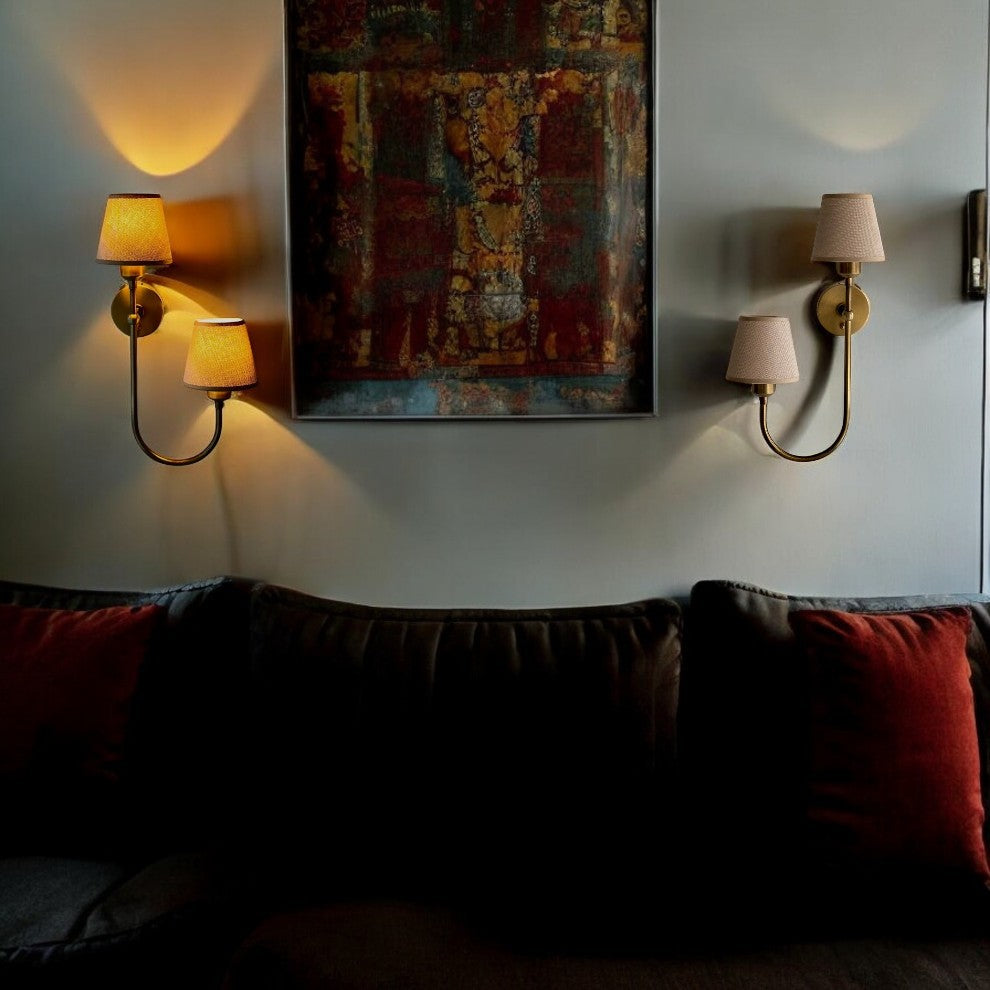 Dual Shade Fabric Wall Sconce