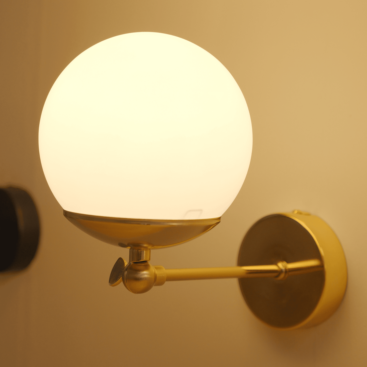 Modern Globe Wall Sconce with Adjustable Arm
