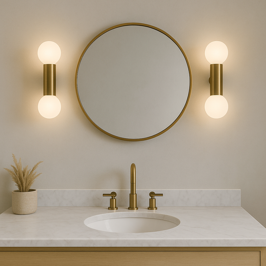 Double Globe Brass Wall Sconce – Minimalist Modern Wall Light