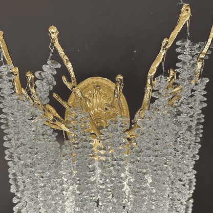 Gold Branch Crystal Wall Sconce – Nature-Inspired Luxury Light Fixture for Hallways, Bedrooms, Living rooms, Hallways, Hotels, Salons