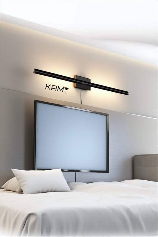 Modern LED Wall Sconce | Minimalist Black Wall Light Fixture - Kami Lighting