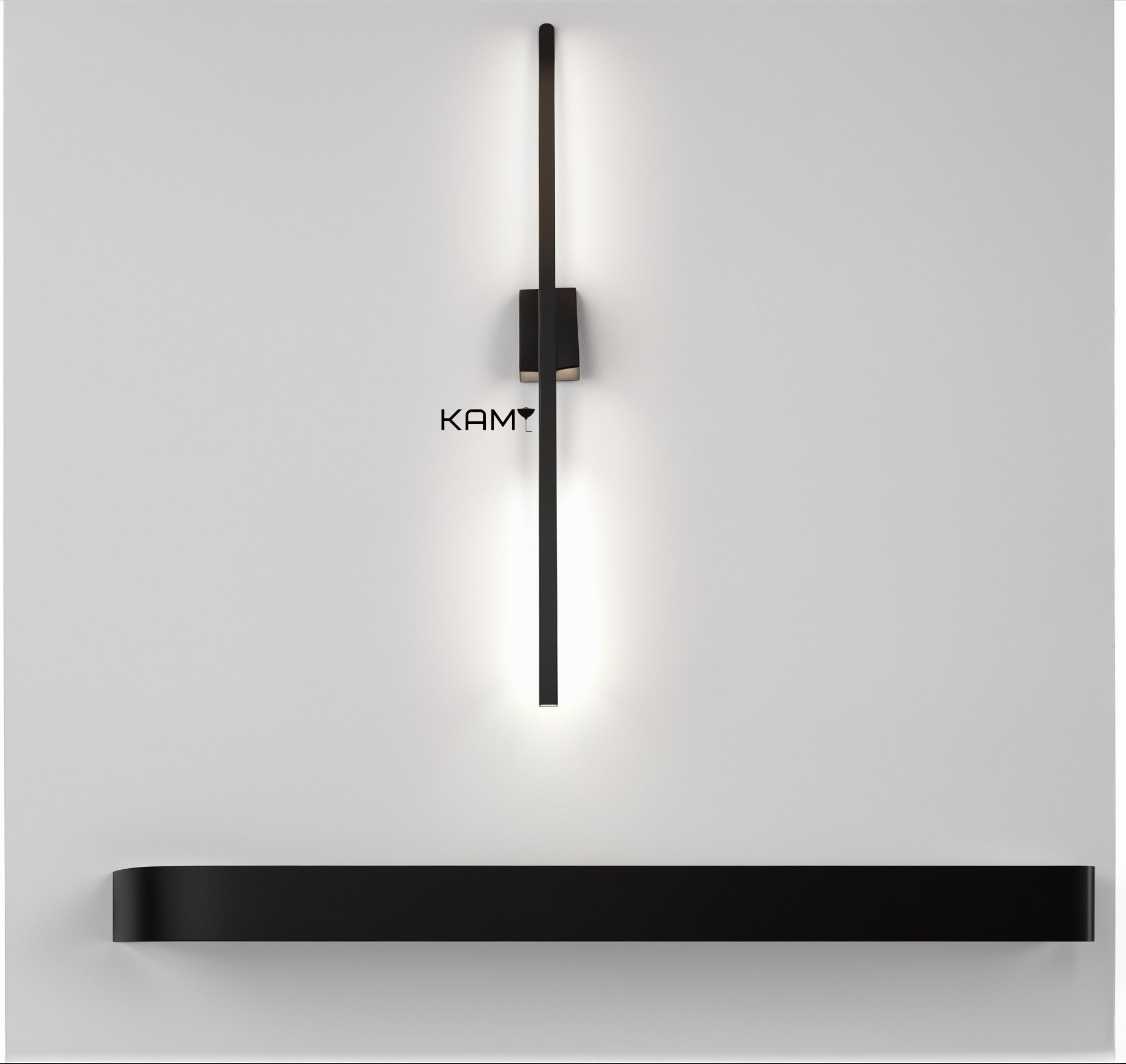 Modern LED Wall Sconce | Minimalist Black Wall Light Fixture - Kami Lighting