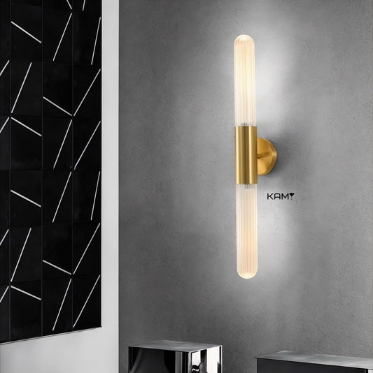 Handmade Modern Gold Wall Sconce - G9 Bulb - Minimalist Design - Kami Lighting