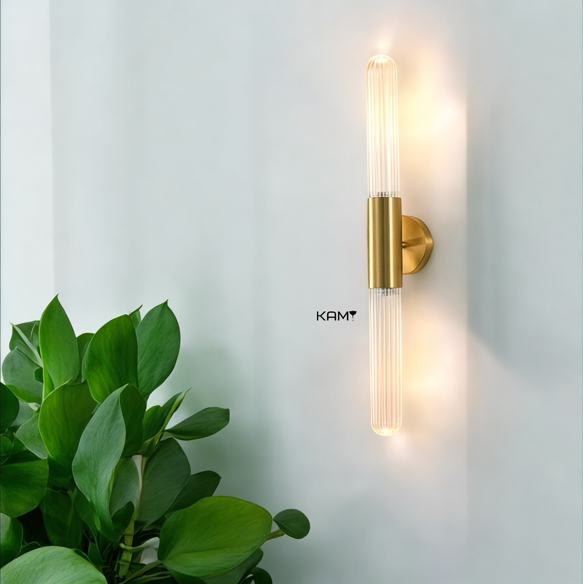 Handmade Modern Gold Wall Sconce - G9 Bulb - Minimalist Design - Kami Lighting