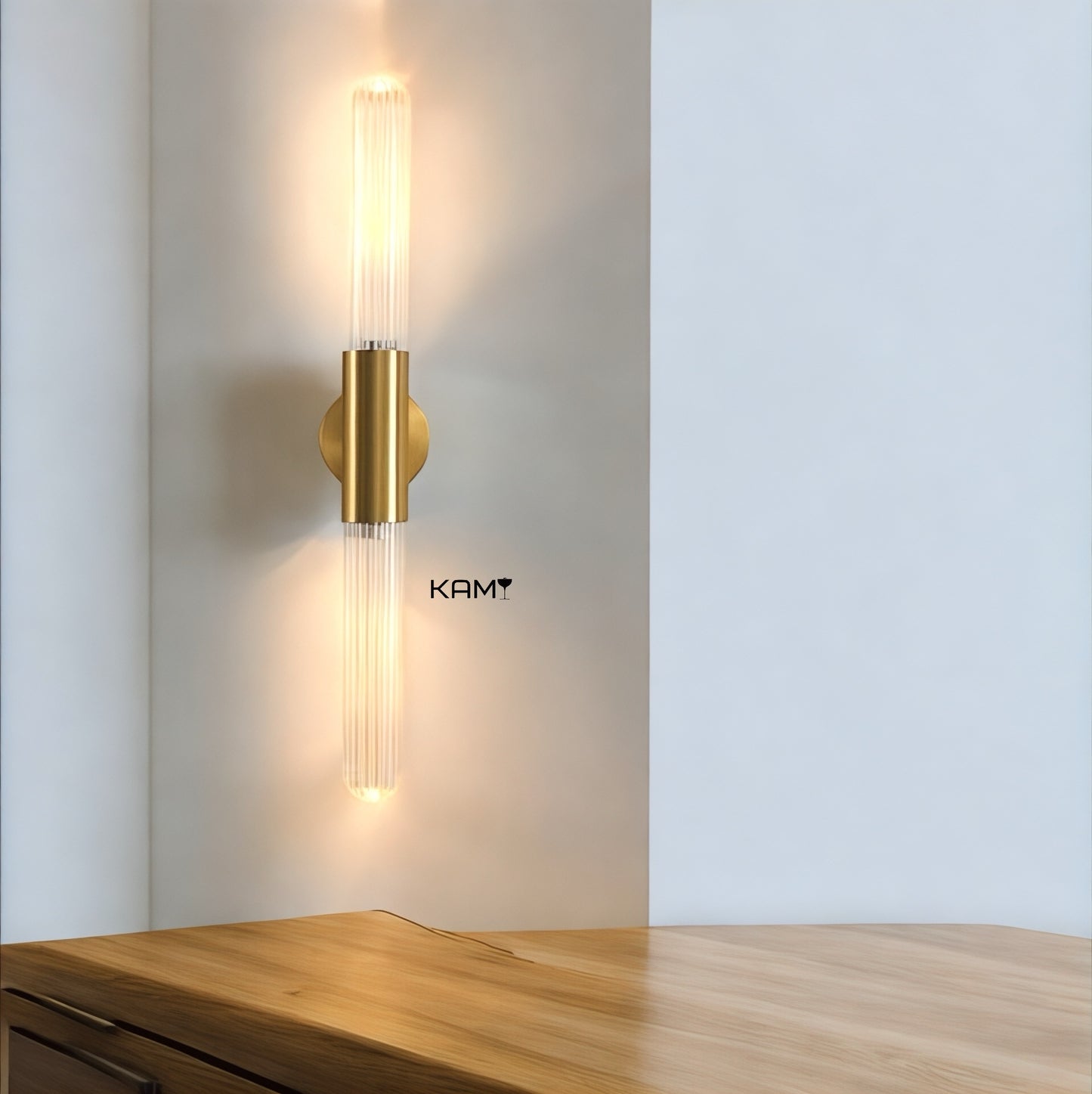 Handmade Modern Gold Wall Sconce - G9 Bulb - Minimalist Design - Kami Lighting