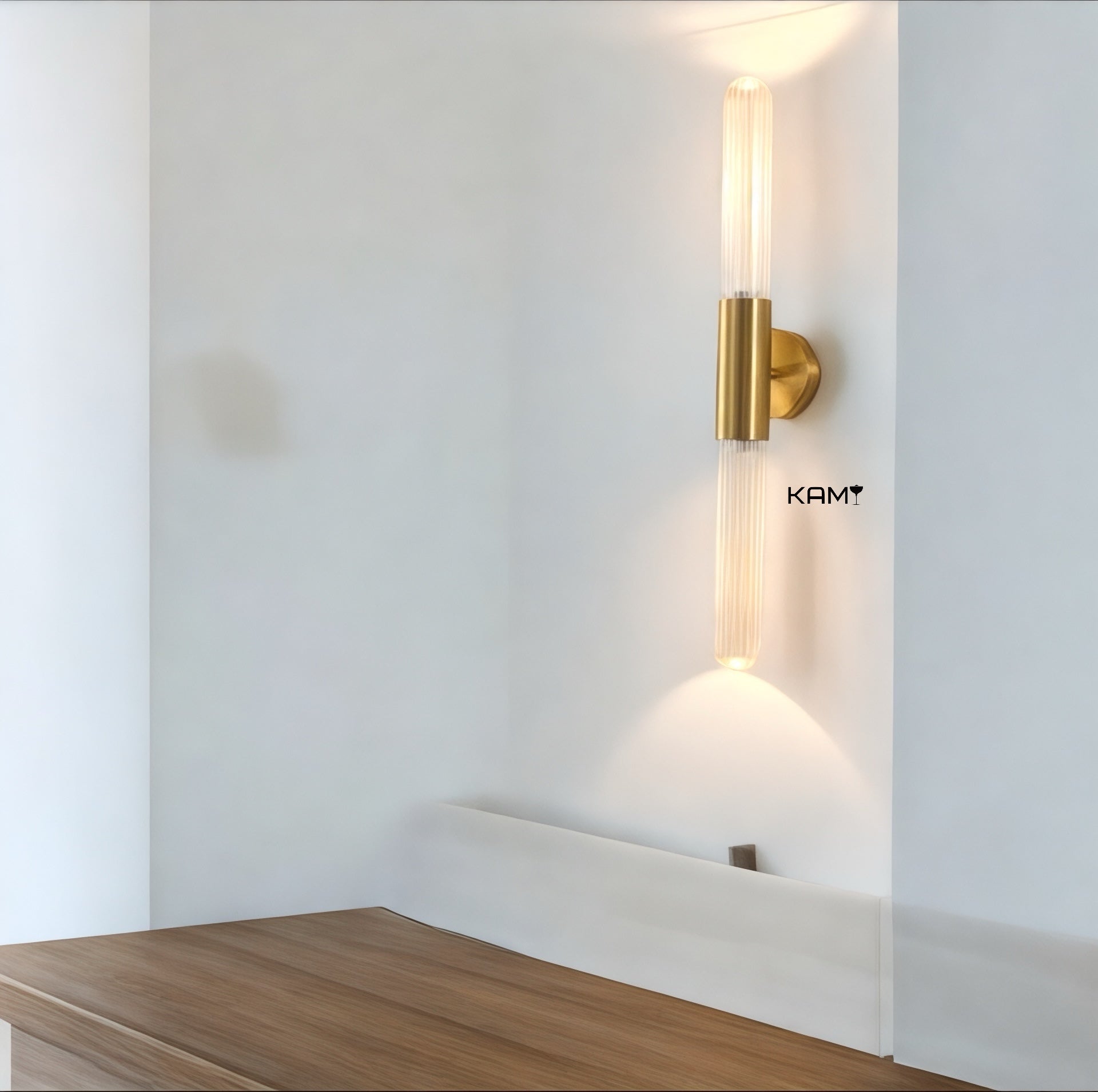 Handmade Modern Gold Wall Sconce - G9 Bulb - Minimalist Design - Kami Lighting