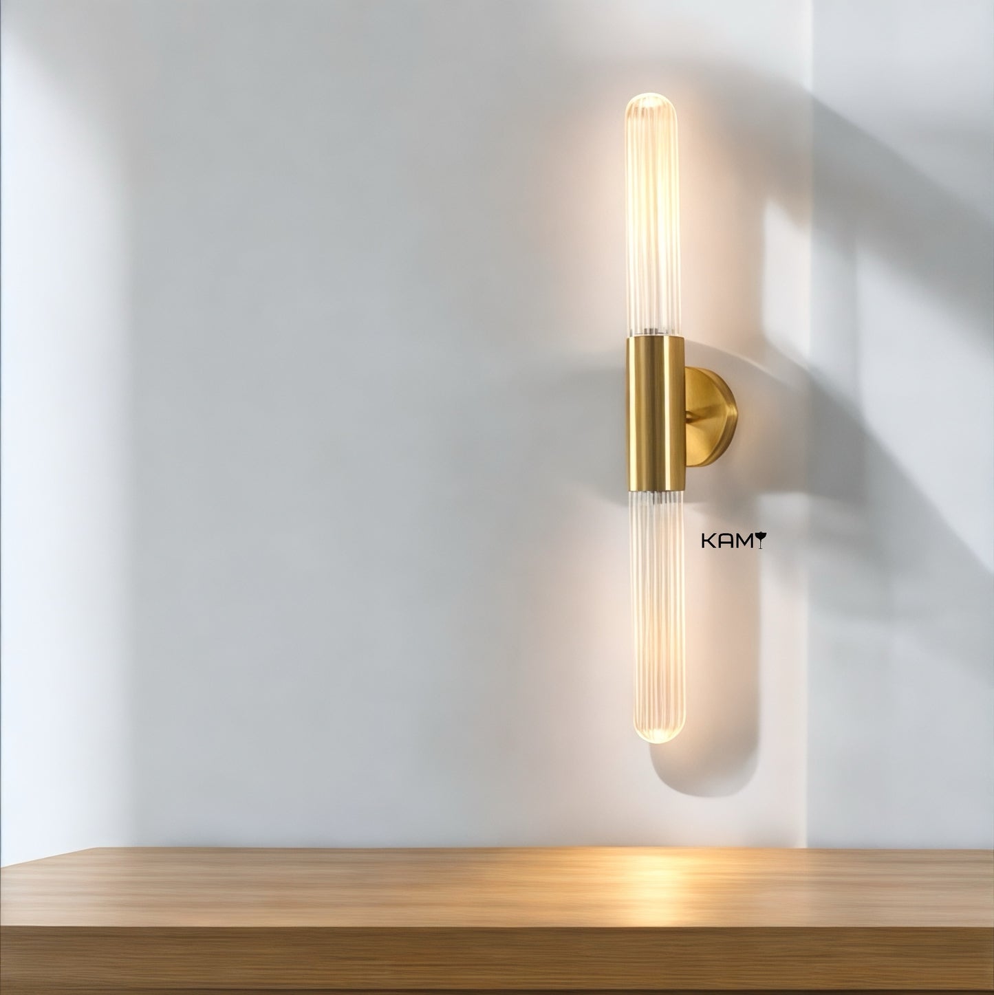 Handmade Modern Gold Wall Sconce - G9 Bulb - Minimalist Design - Kami Lighting