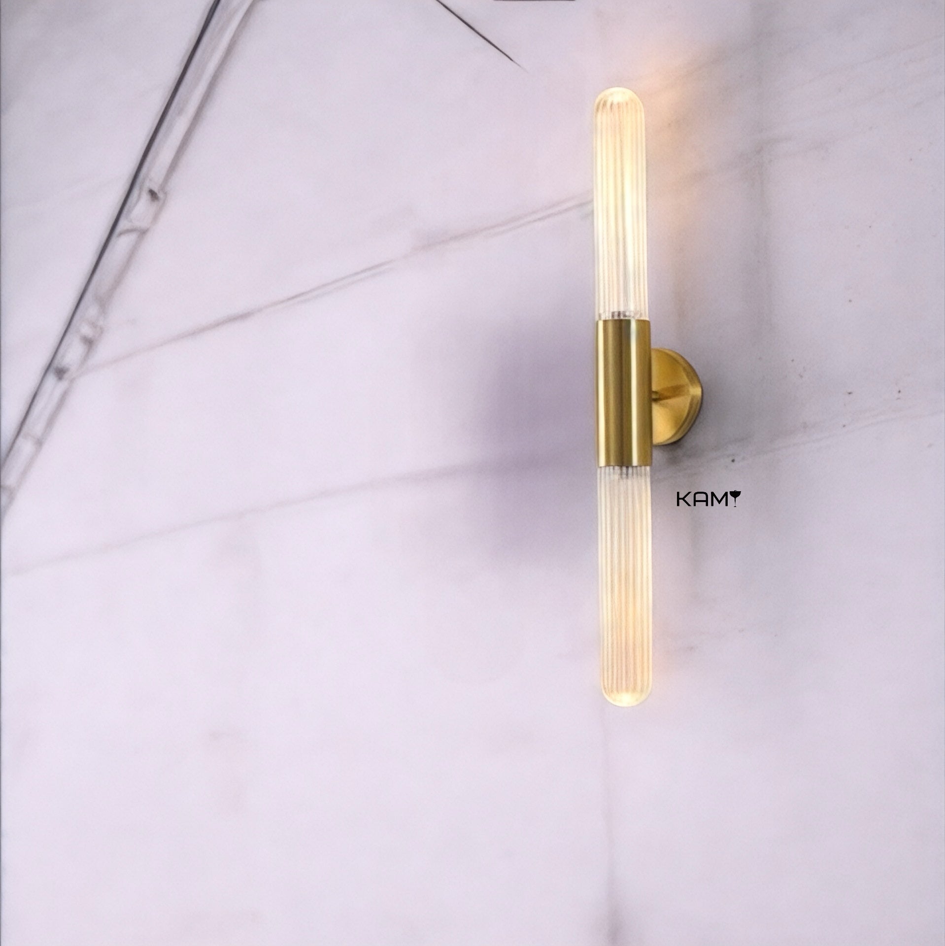 Handmade Modern Gold Wall Sconce - G9 Bulb - Minimalist Design - Kami Lighting