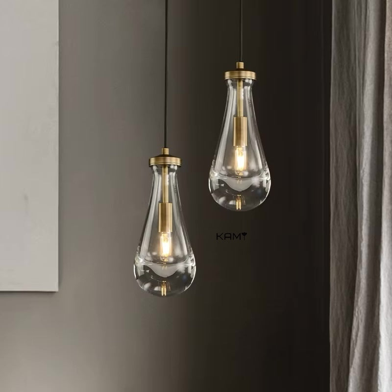 Modern Glass Pendant Light - Customizable Multi-Light Chandelier, E14 Bulb Compatible - Kami Lighting