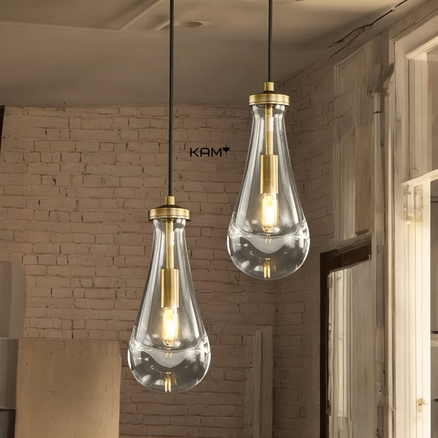 Modern Glass Pendant Light - Customizable Multi-Light Chandelier, E14 Bulb Compatible - Kami Lighting