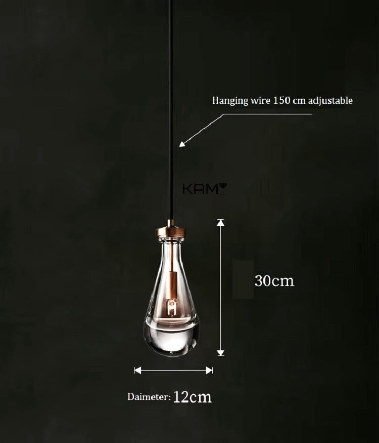 Modern Glass Pendant Light - Customizable Multi-Light Chandelier, E14 Bulb Compatible - Kami Lighting