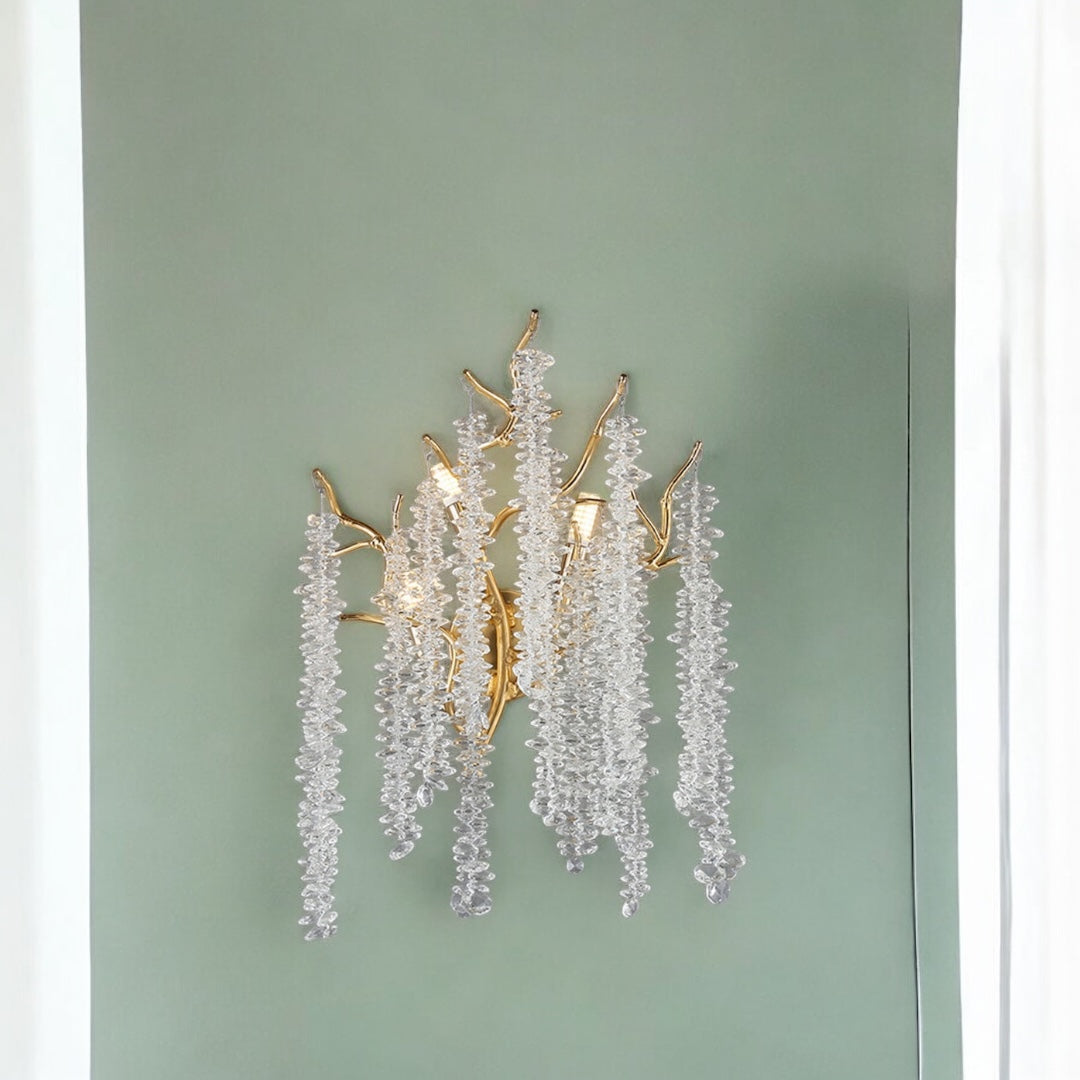 Crystal Wall Sconce - Handmade Lighting with K9 Crystal and Custom Metal Colors - Luxury Crystal Wall Sconce