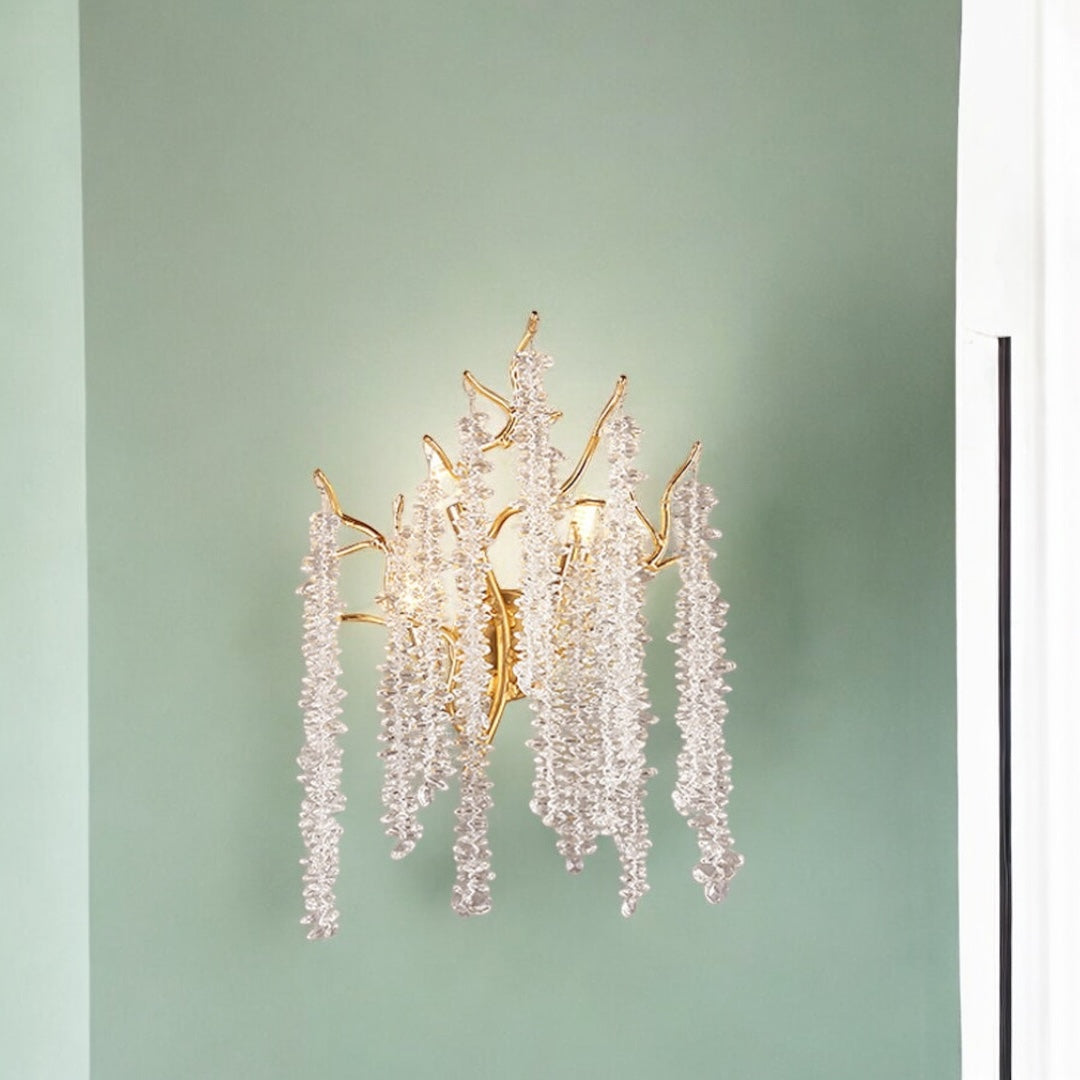 Crystal Wall Sconce - Handmade Lighting with K9 Crystal and Custom Metal Colors - Luxury Crystal Wall Sconce