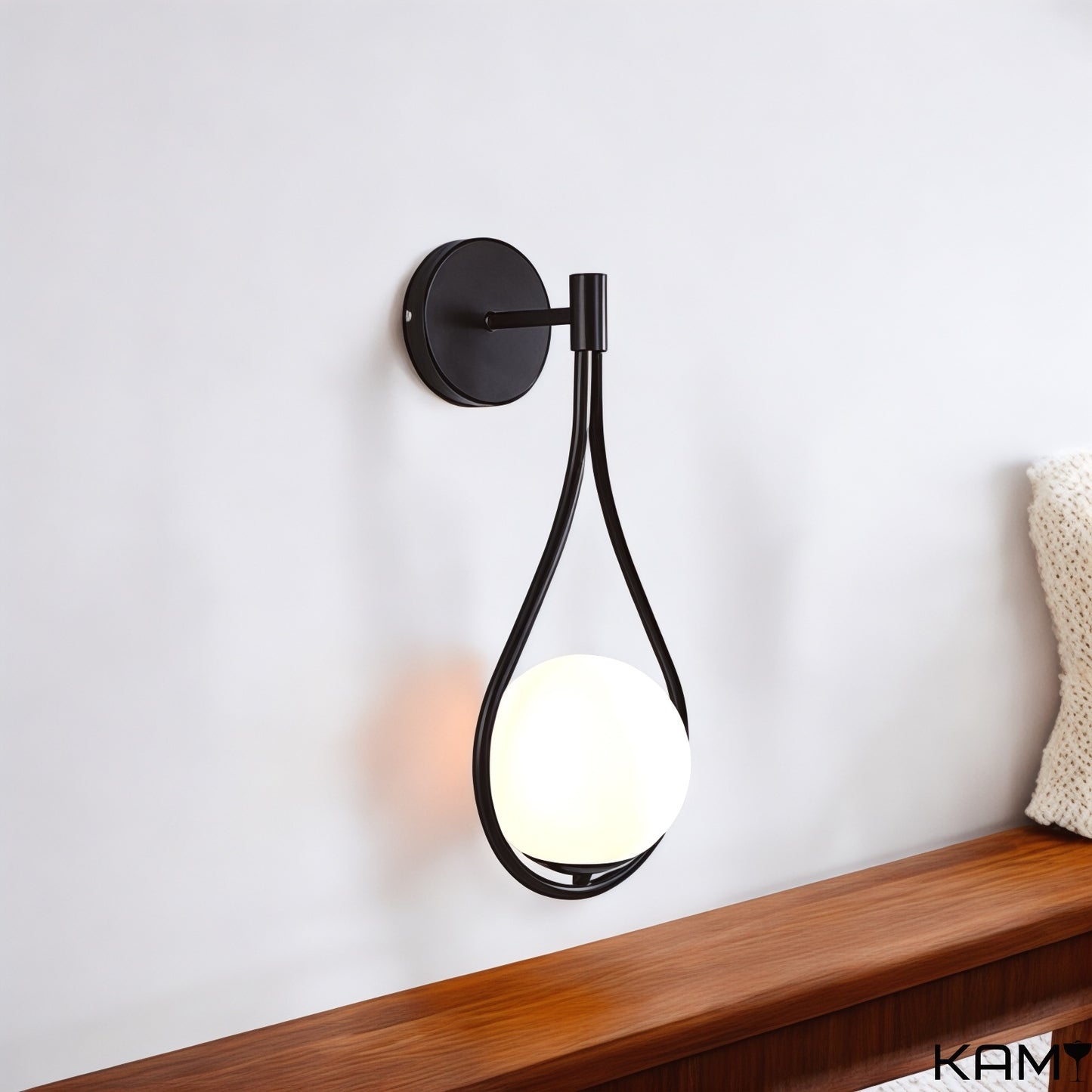 Modern double globe wall lamp- minimalist accent sconce - sleek wall light - decorative scandinavian style lamp - bedroom wall sconce