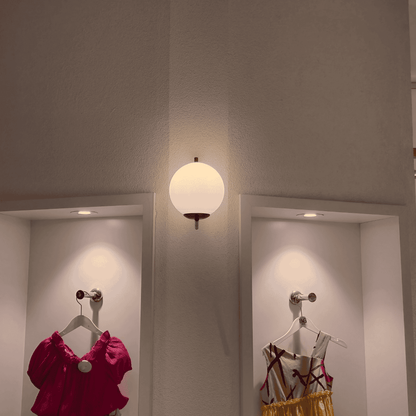 Brass Bathroom Wall Sconce with Frosted Globe – Modern Vanity Light, Minimalist Hardwired Fixture for Mirror or Sink Area