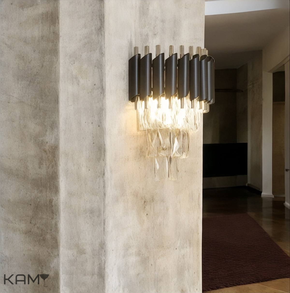 Classic K9 Crystal Wall Sconce - Dimmable Light Fixture with Customizable Metal and Crystal Colors - Elegant Home Decor Lighting