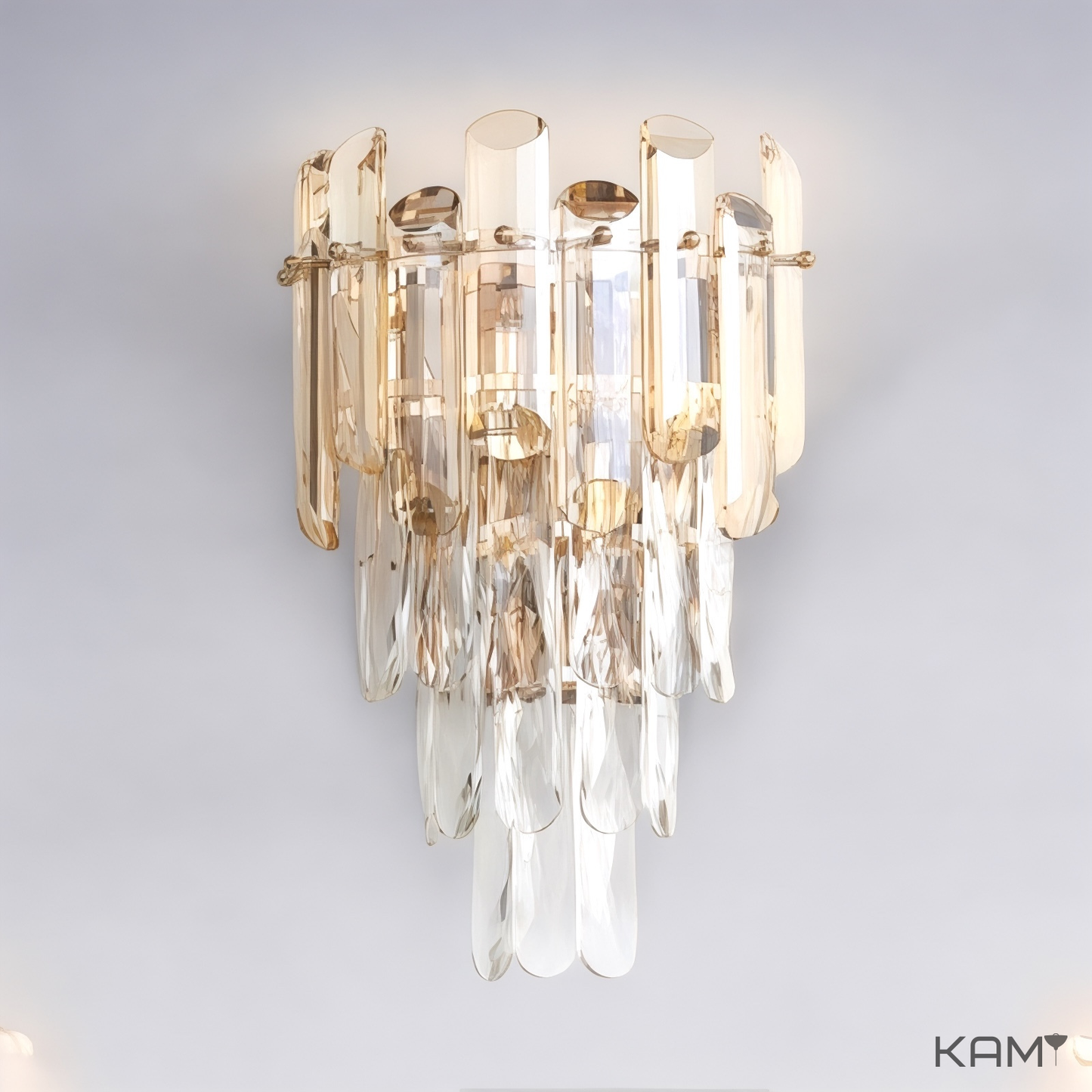 Classic K9 Crystal Wall Sconce - Dimmable Light Fixture with Customizable Metal and Crystal Colors - Elegant Home Decor Lighting