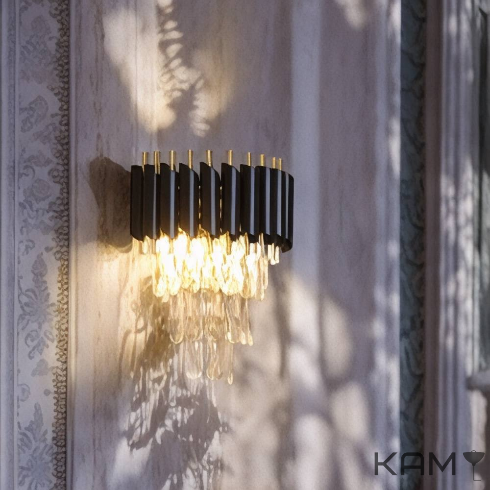 Classic K9 Crystal Wall Sconce - Dimmable Light Fixture with Customizable Metal and Crystal Colors - Elegant Home Decor Lighting