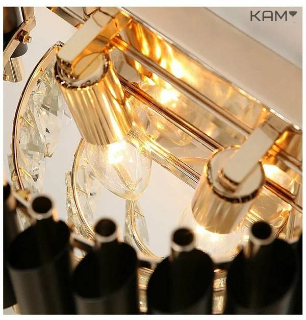 Classic K9 Crystal Wall Sconce - Dimmable Light Fixture with Customizable Metal and Crystal Colors - Elegant Home Decor Lighting