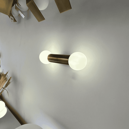Double Globe Brass Wall Sconce – Minimalist Modern Wall Light
