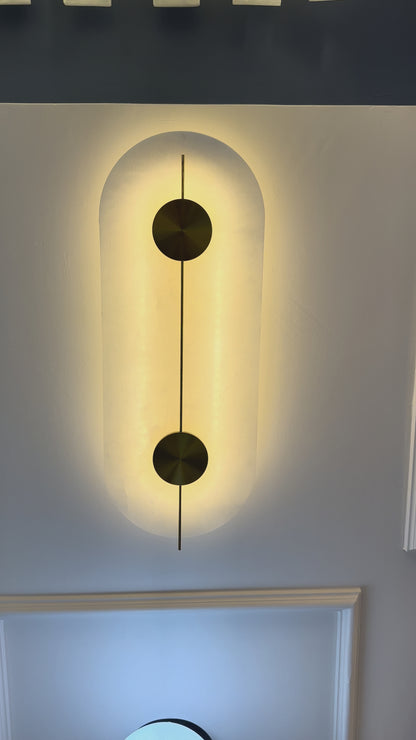 Halo Arc Alabaster Light Fixture