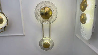 Wall Sconce Living Room – Double Glass & Brass Finish